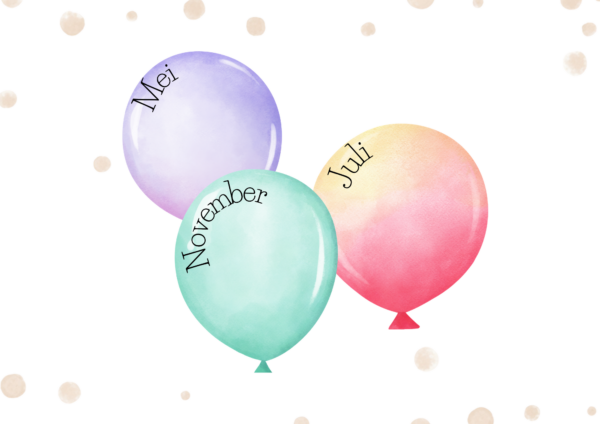 Verjaardagkalender - ballon